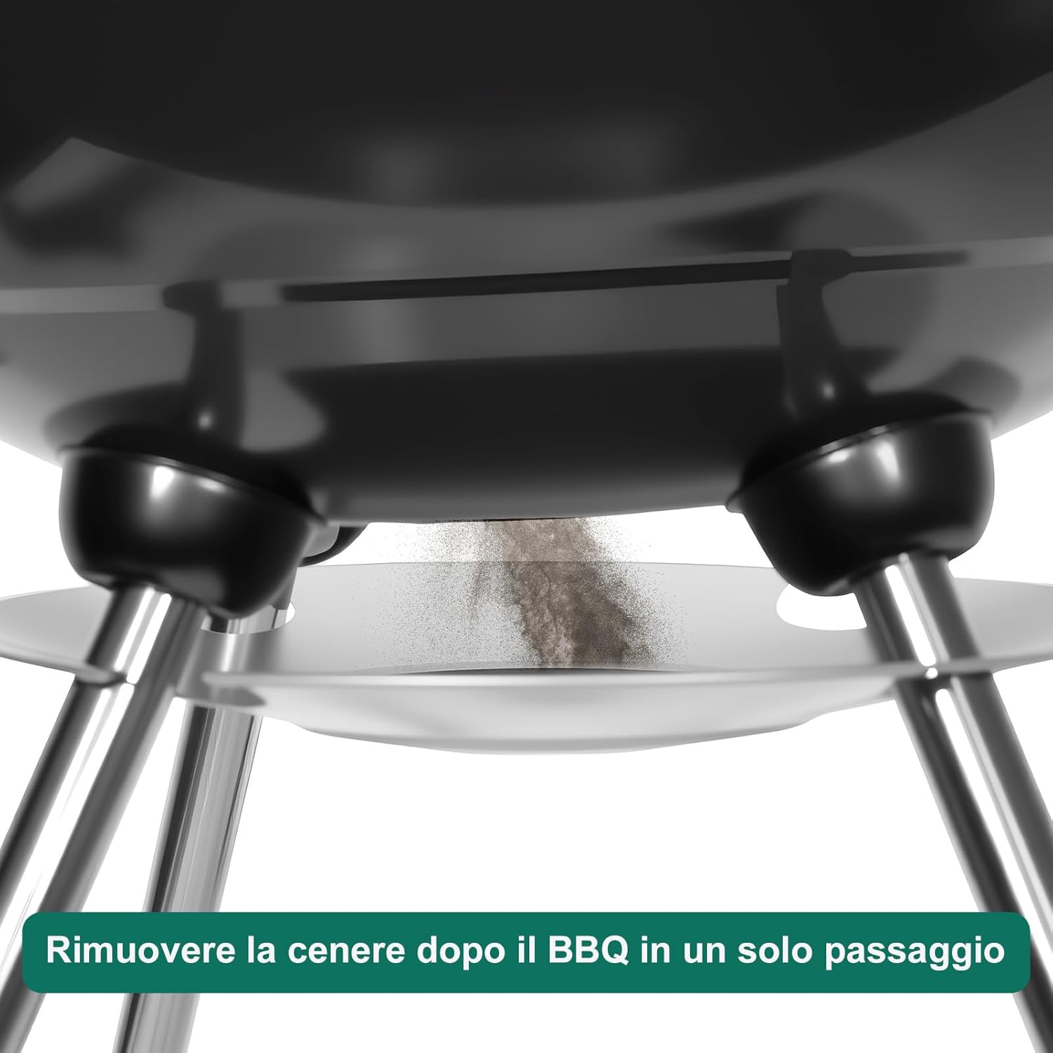 Thumbnail 6 de HYCHIKA Barbecue a carbonella tondo Ø47 cm con coperchio e ruote