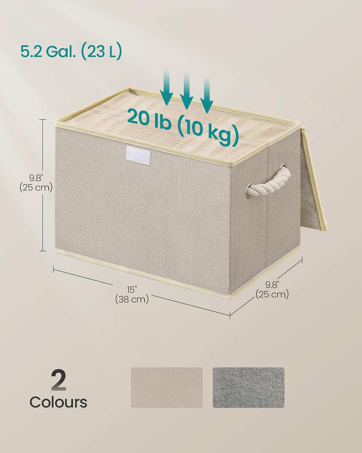 Detalle de SONGMICS TINA Collection RFB013LZ01 Foldable Storage Boxes, Set of 3