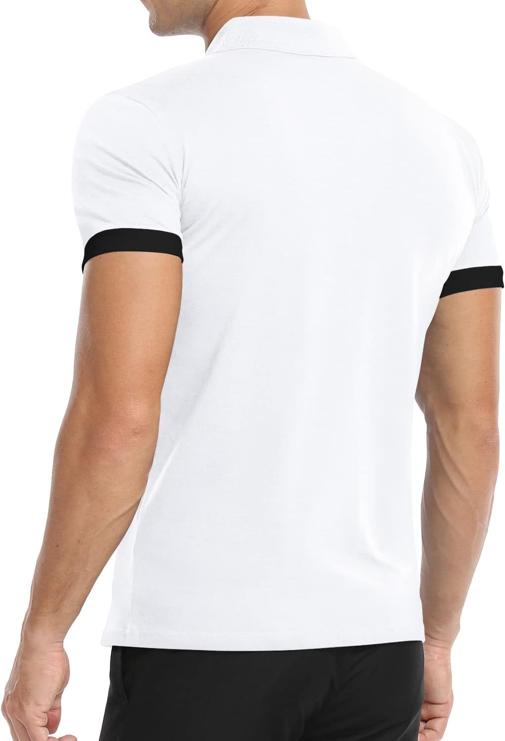 Detalle 2 de KUYIGO Herren Kurzarm-Poloshirt mit gesticktem Hirschkopf (Slim Fit) aus Baumwolle