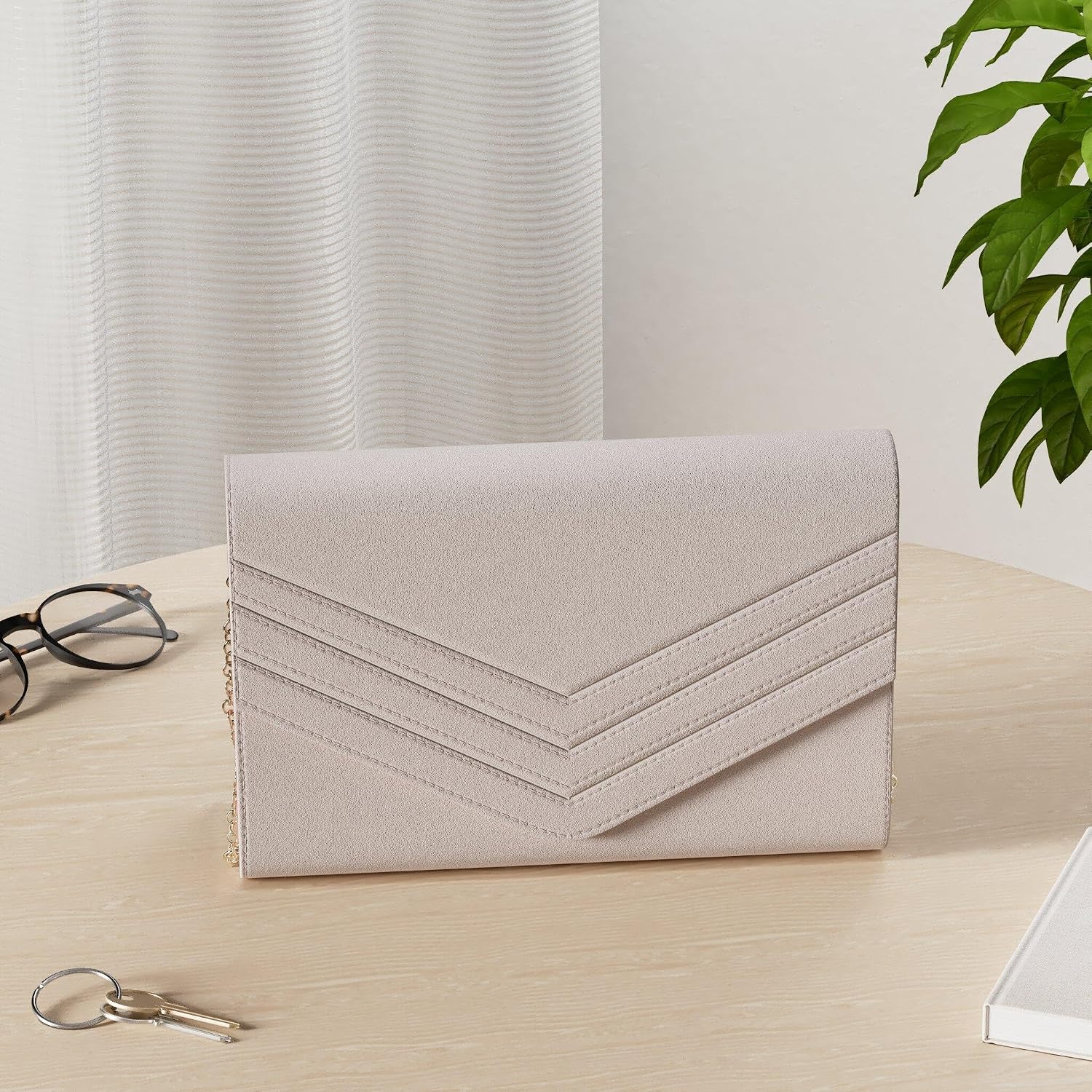 Thumbnail 2 de Miss Lulu Femme Pochette et Clutches – Sac à Main avec Bandoulière de Chaîne pour Cérémonie et Mariage