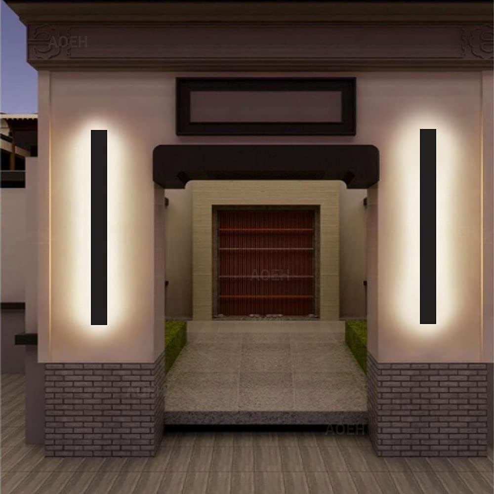 Thumbnail 2 de Outdoor Wall Lights LED Black Long Wall Sconce IP65 – 60cm Exterior/Interior Light (3000K, 20W)
