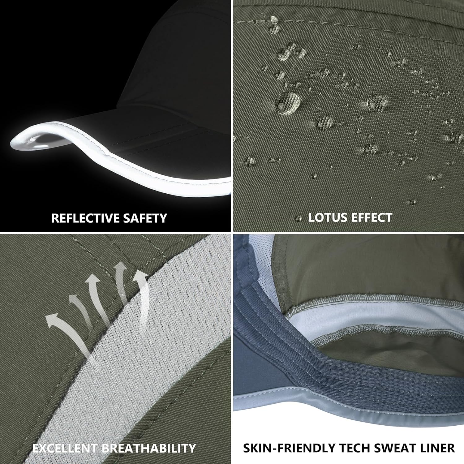 Detalle de GADIEMKENSD UPF50+ Folding Outdoor Hat – Unstructured Reflective Design