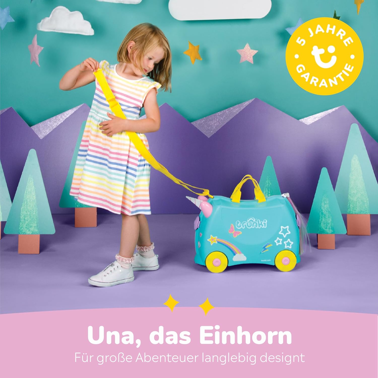 Detalle de Trunki Der originale Kinderkoffer zum Draufsitzen – 18-L Handgepäck Koffer