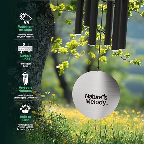 Thumbnail 4 de Nature's Melody aureole tunes woodstock chimes 28" (Noir) – 71 cm, aluminium recyclé