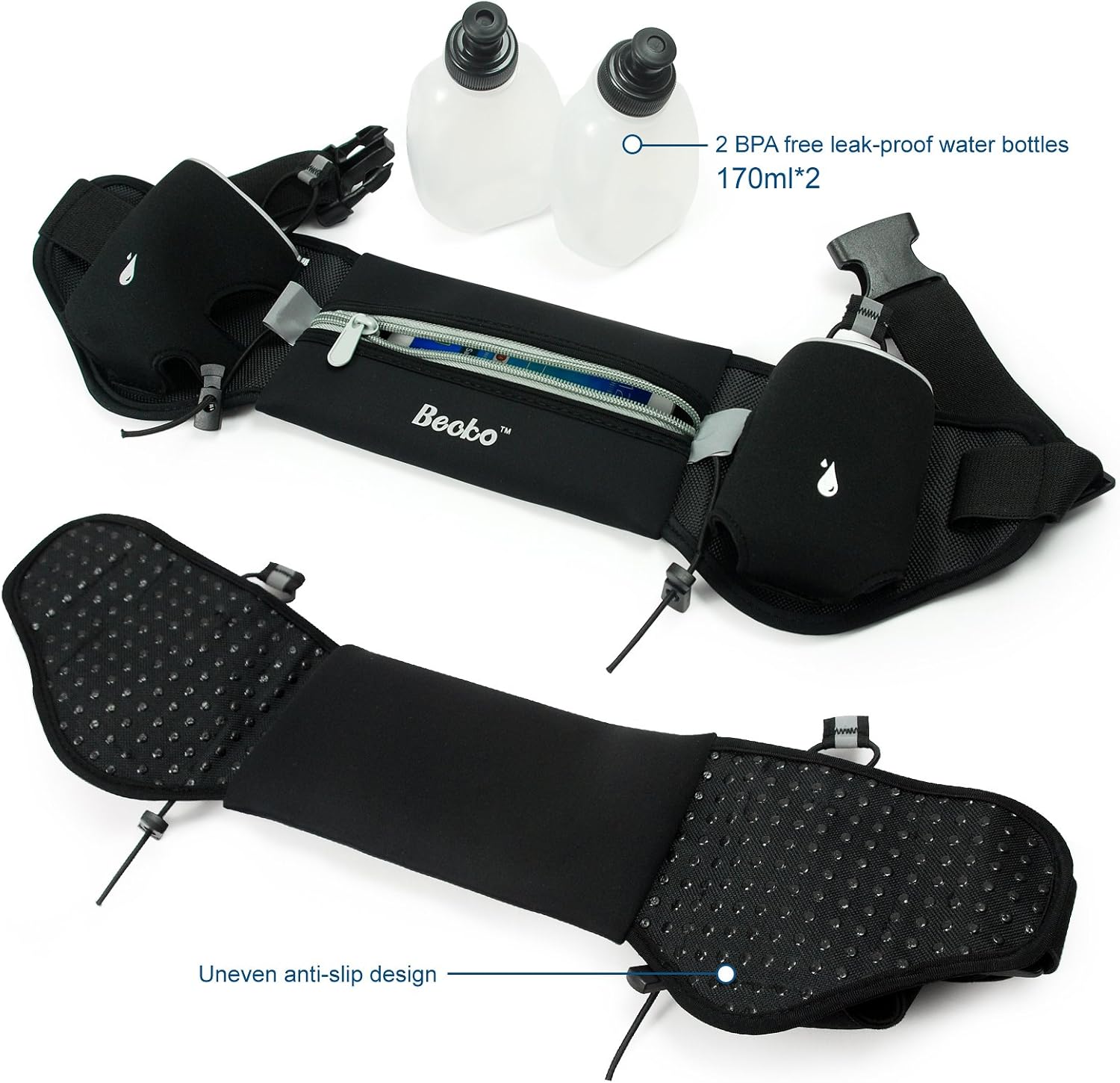 Detalle de Becko Lightweight & Durable Running Belts: A Practical Waist Pack for Mindful Mitness on the Move