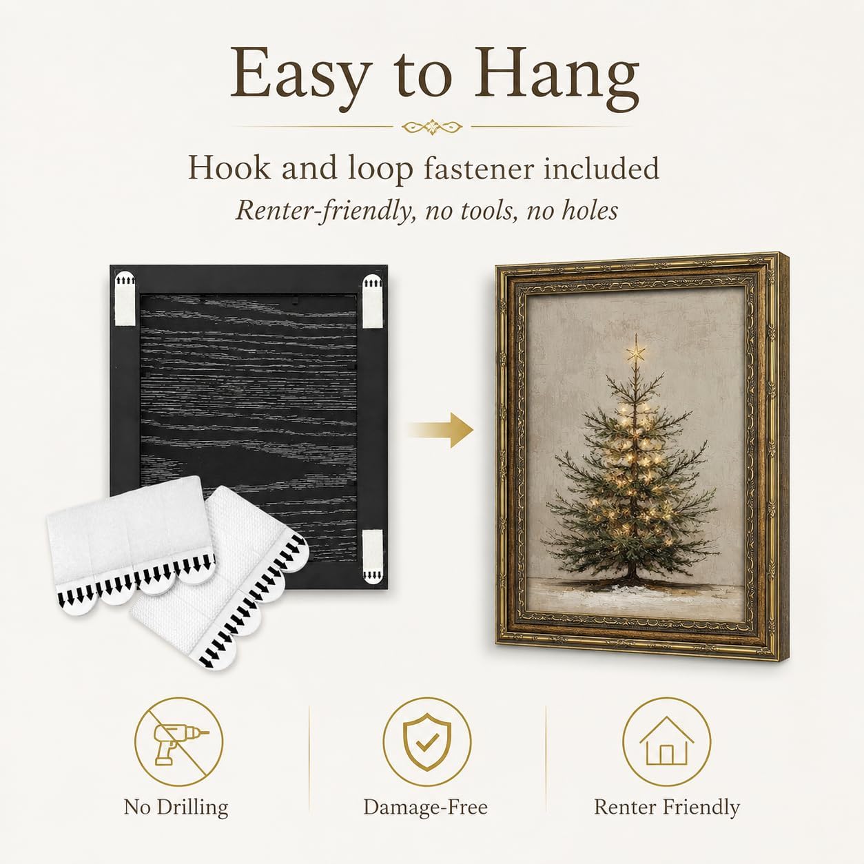 Thumbnail 5 de Gold Framed Christmas Tree Wall Art, 12x16 inch