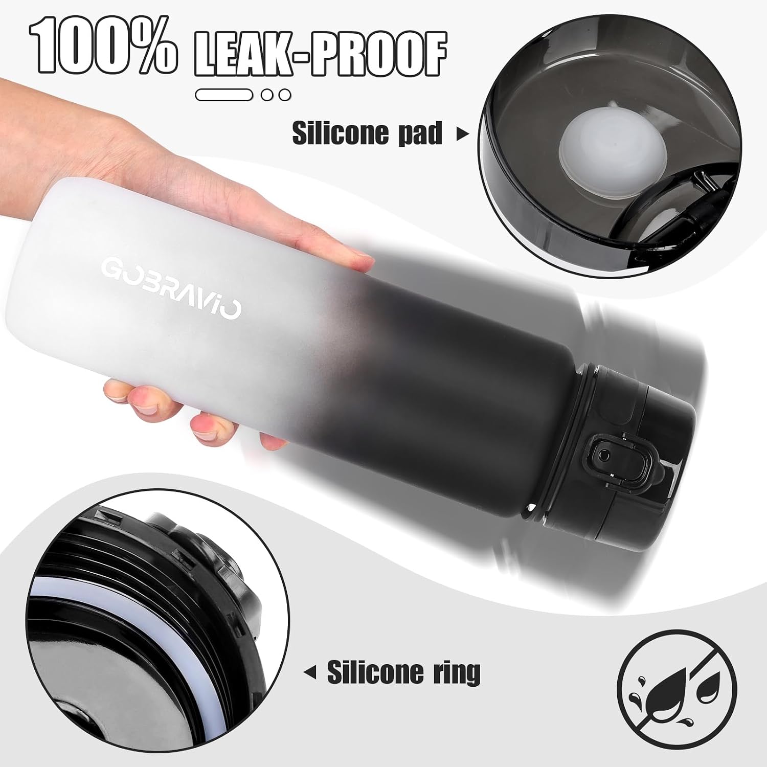 Detalle de Gobravio 1L sports water bottle