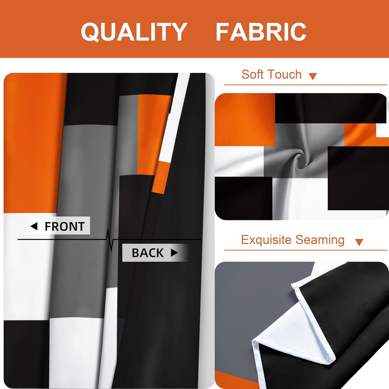 Detalle de Tyrot Orange Blackout Curtains, 52 x 84-Inch Panels, Thermal Insulation