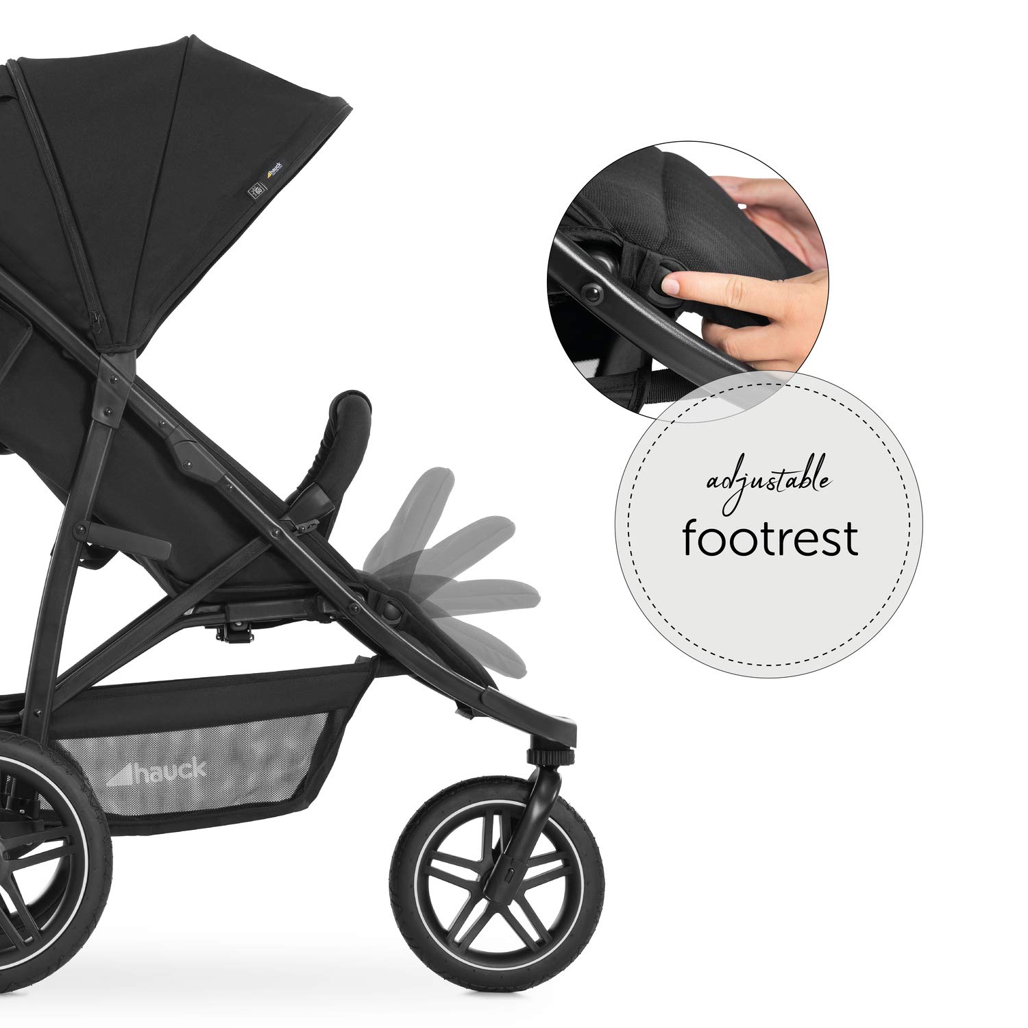 Thumbnail 4 de hauck Rapid 3R Schwarz – Dreirad-Kinderbuggy mit Federung, Liegeposition und UV-Schutz 50+