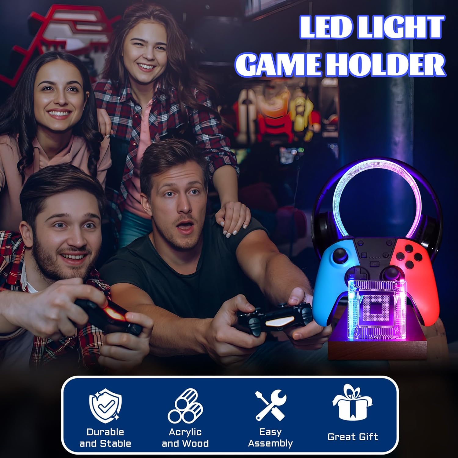 Thumbnail 3 de YuanDian Gamer Stand: Schulter Headset- und Controller-Ständer mit LED-Nachtlicht