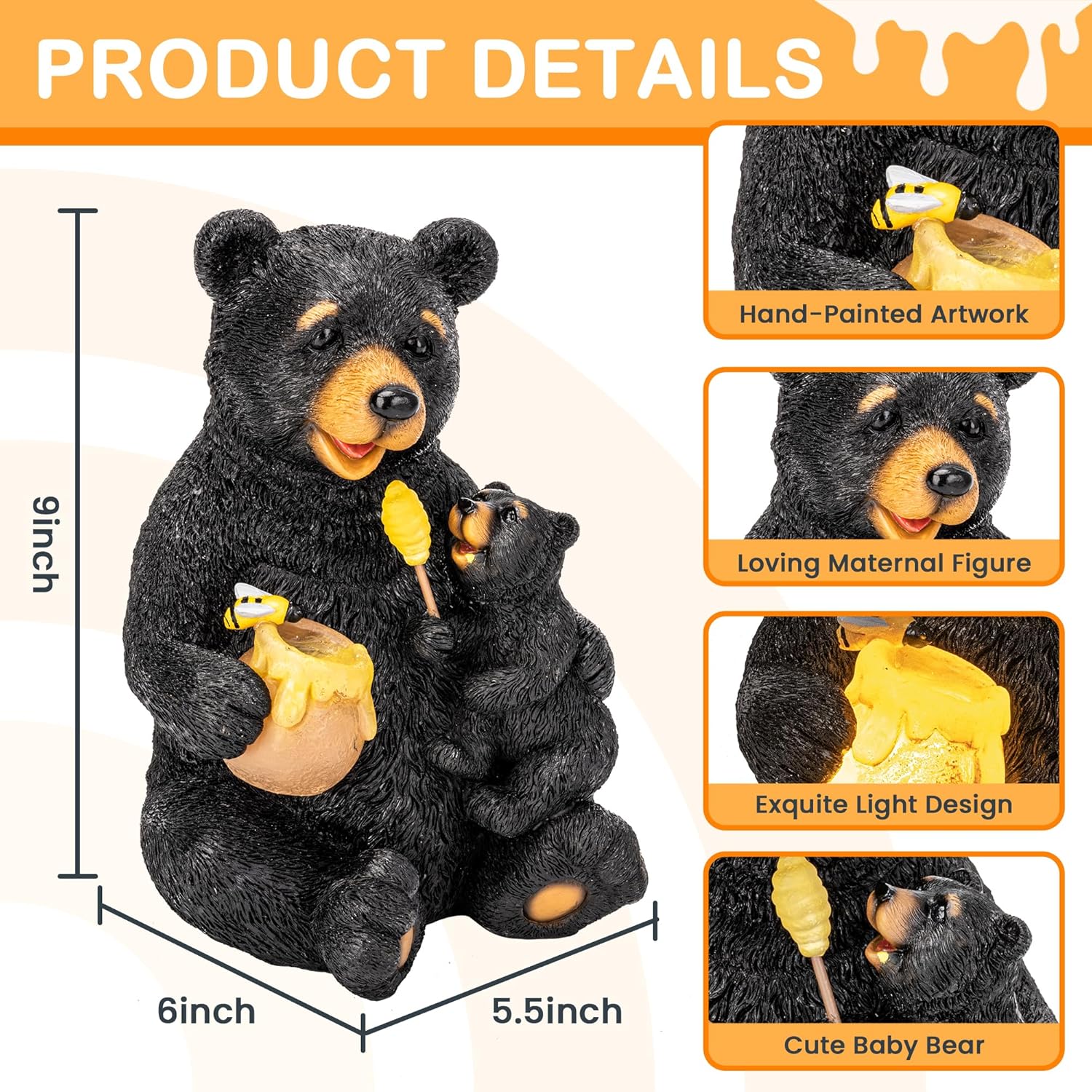 Thumbnail 2 de GIGALUMI Solar garden bear figurine