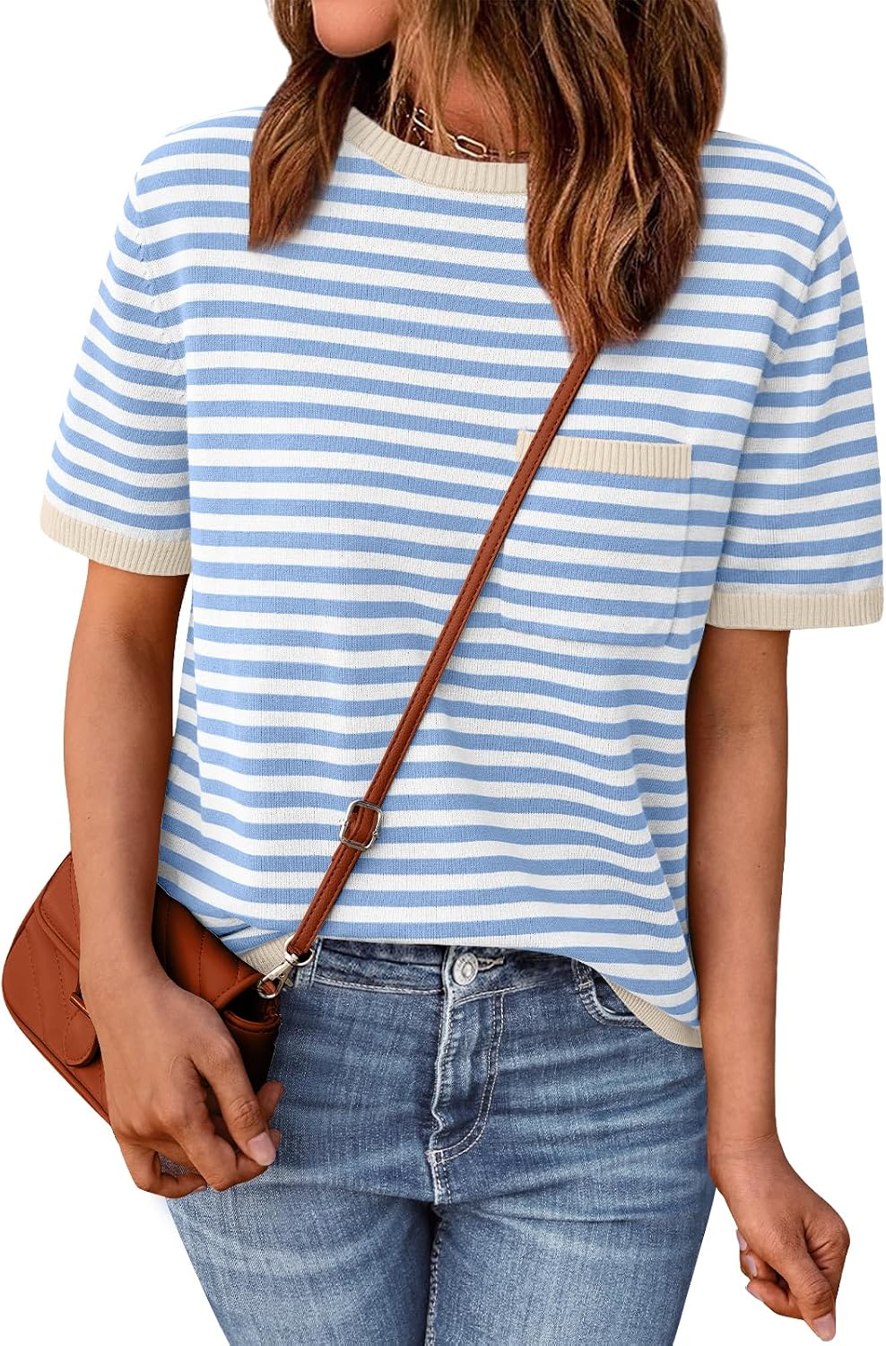 Thumbnail 6 de LILLUSORY striped short sleeve sweater