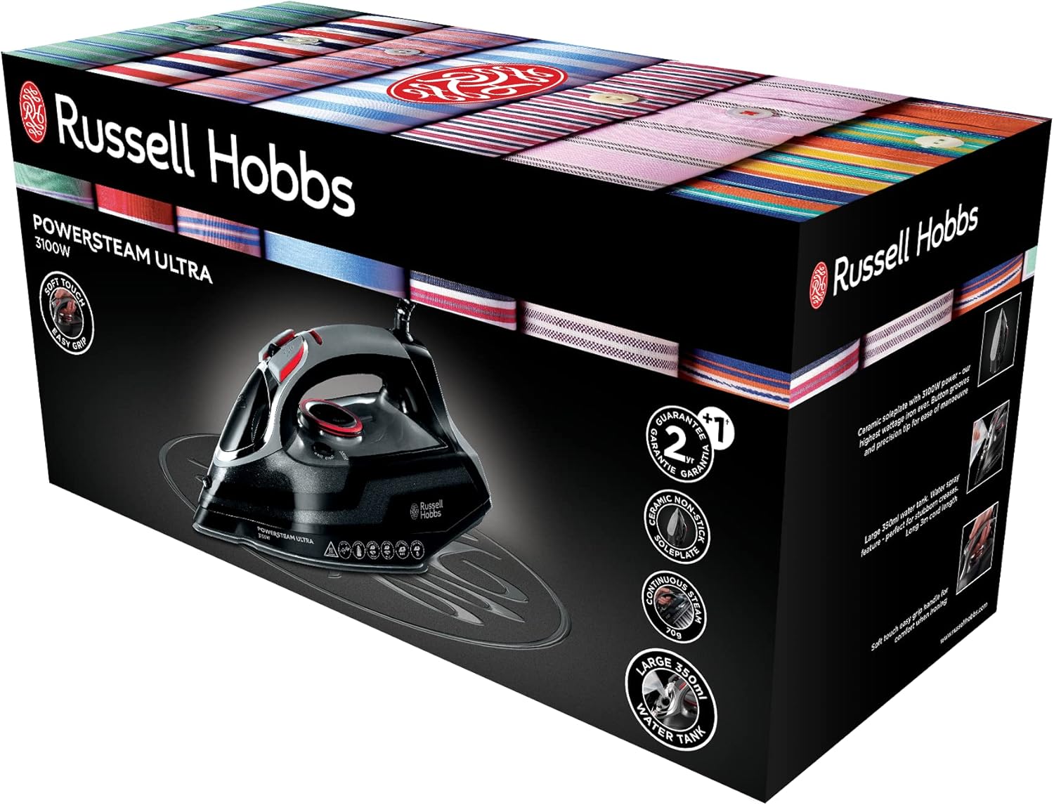 Thumbnail 1 de Russell Hobbs PowerStream 20630-56 : fer à repasser vapeur 3100 W, semelle céramique et pressing 210 g/min