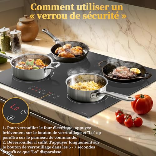 Thumbnail 3 de NOXTON Plaque Induction avec Prise – Plaque de Cuisson Électrique 4 Feux