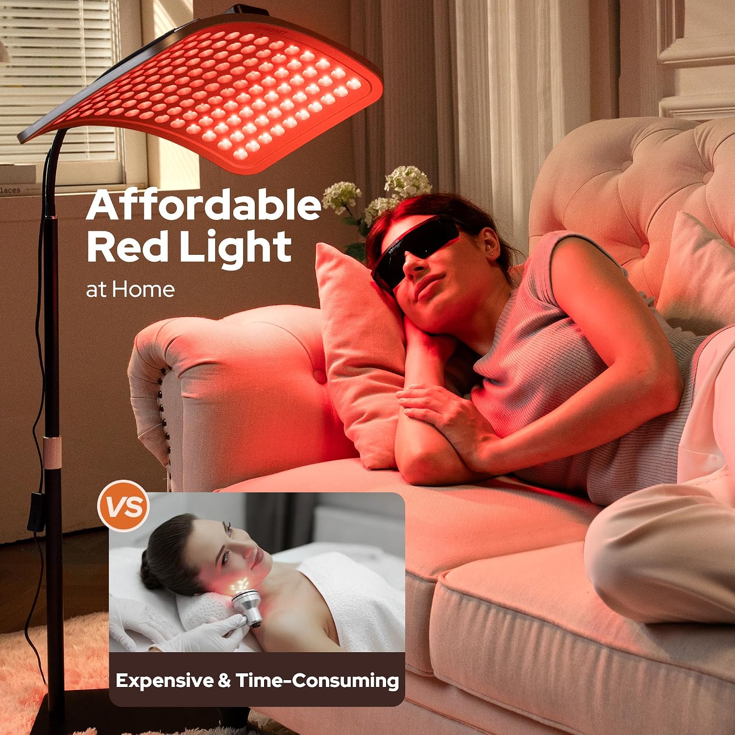 Detalle de SUNKENET LTFL002 Red Light Panel, 660 nm Red and 850 nm Infrared, 25 W