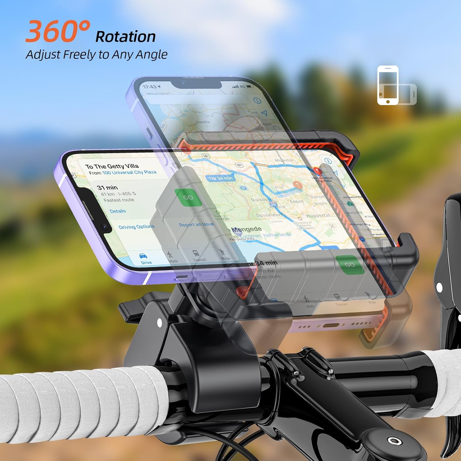 Thumbnail 5 de Marsrider 3rd-Gen Motorcycle Phone Mount 4.7-7"