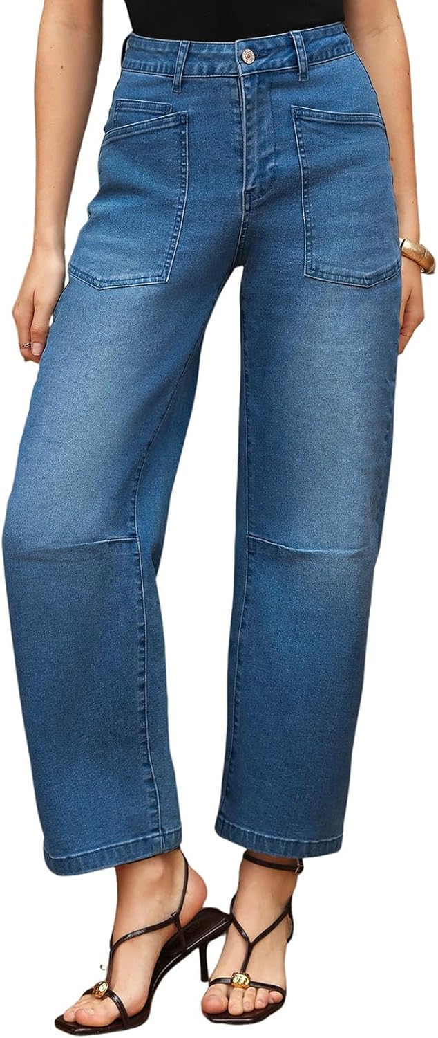 Detalle 2 de EVALESS Baggy Barrel Jeans High Waisted