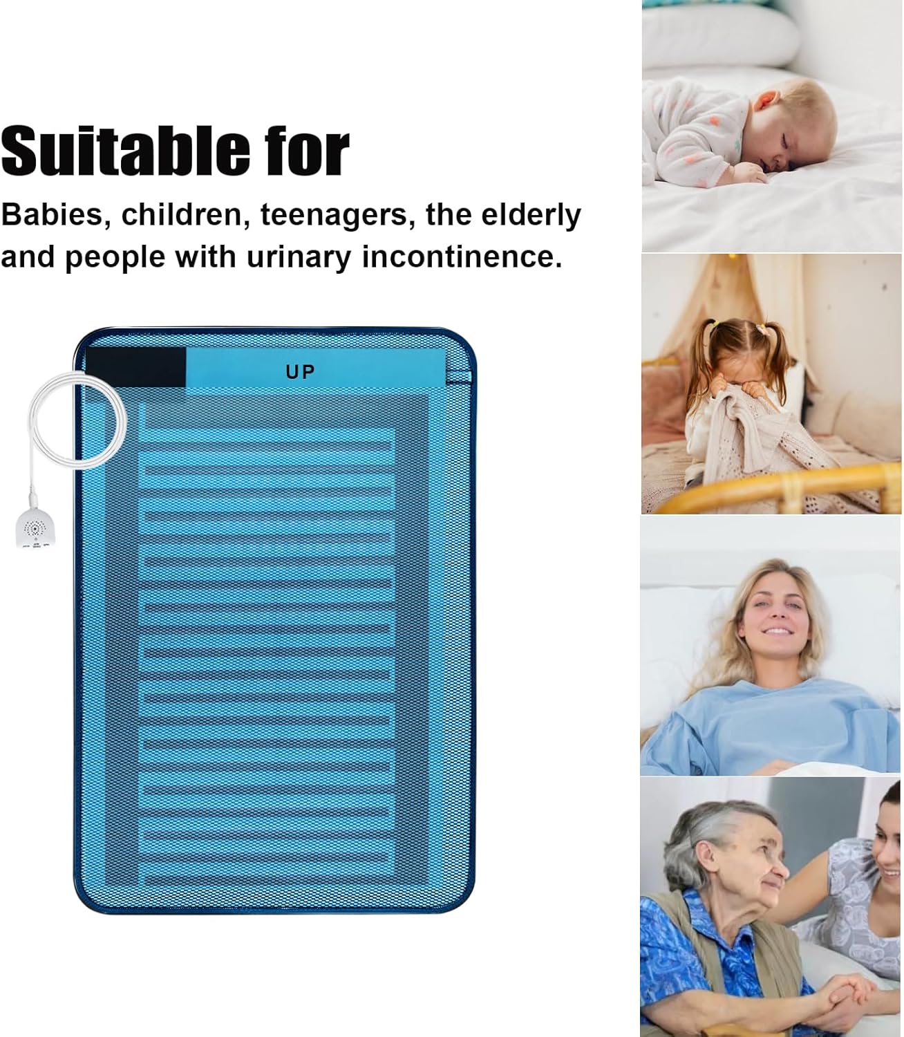 Thumbnail 2 de Bedwetting Alarm Pad for Boys and Girls – USB Rechargeable, Music Optional with Volume Control (Blue)