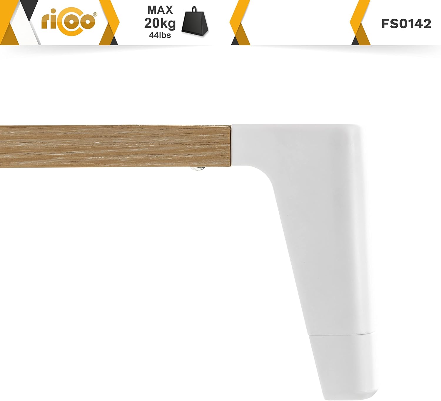 Detalle 2 de RICOO Supporto monitor scrivania FS0142 554x215x100mm Bianco & Legno – Rialzo ergonomico per PC