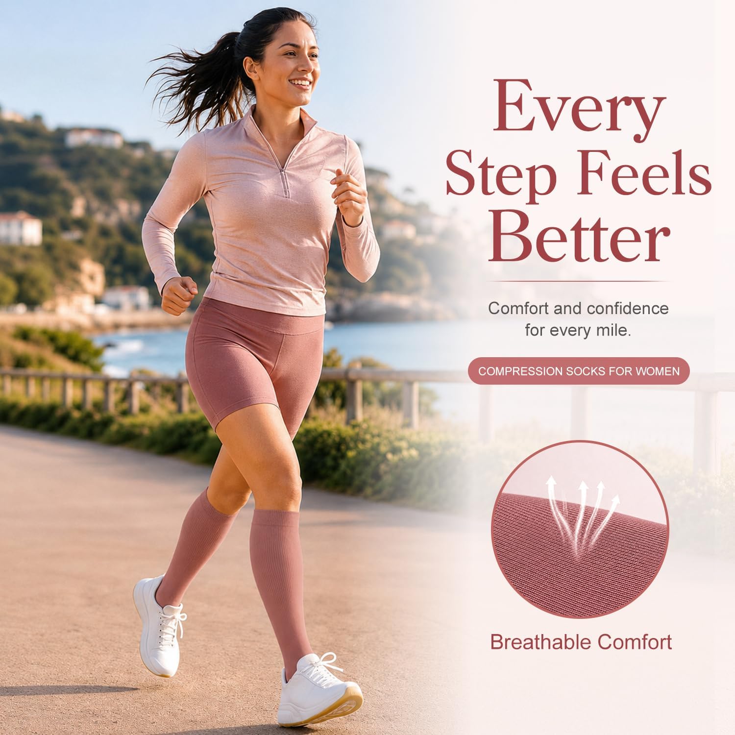 Detalle de Laite Hebe 4 Pairs Compression Socks for Women & Men (15-20 mmHg) — All-Day Support for Nurses, Runners, and Busy Hands
