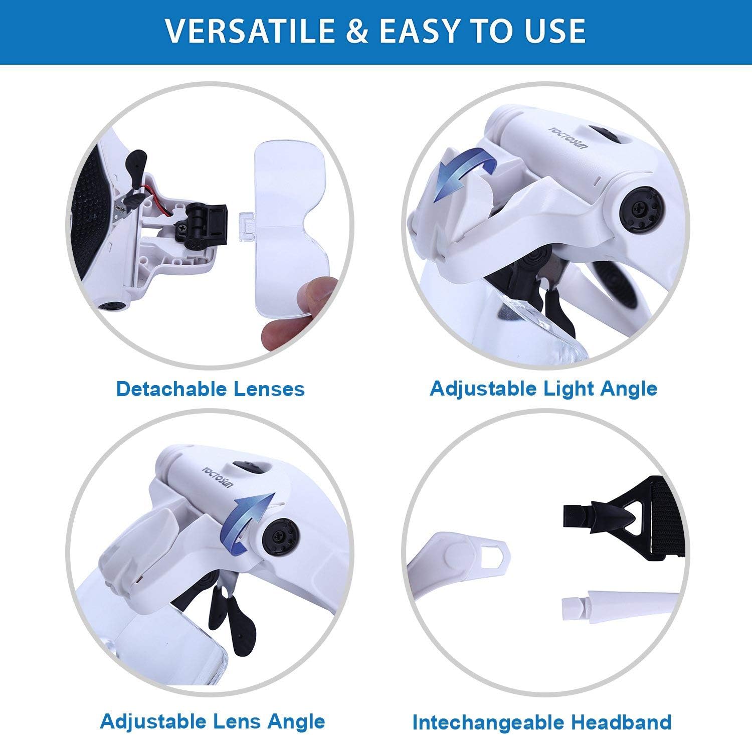 Thumbnail 4 de YOCTOSUN Magnifying Glasses with Light: Hands-Free Headset Magnifier