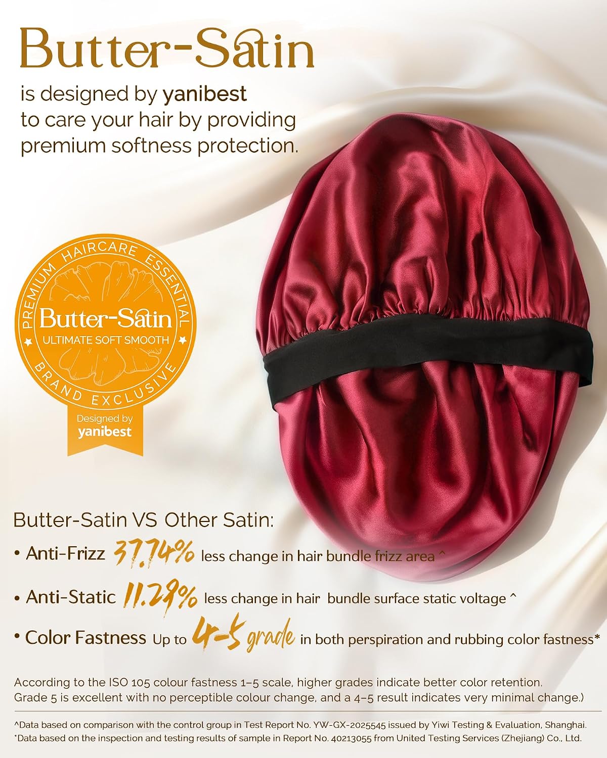Detalle de YANIBEST Small Satin Bonnet for Men, Double-Layer Night Cap for Short Hair