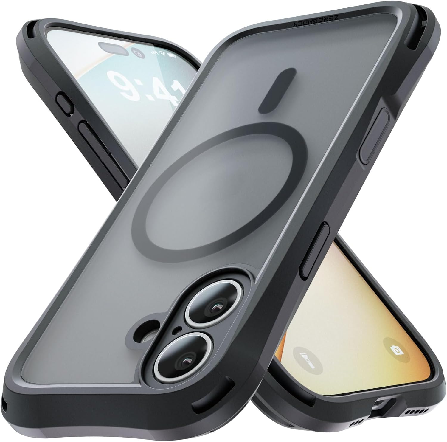 Detalle de エレコム ZEROSHOCK LIMITED PMWA25AZELKMCBK iPhone 17ケース マットブラック・四つ角バンパー・カメラ保護