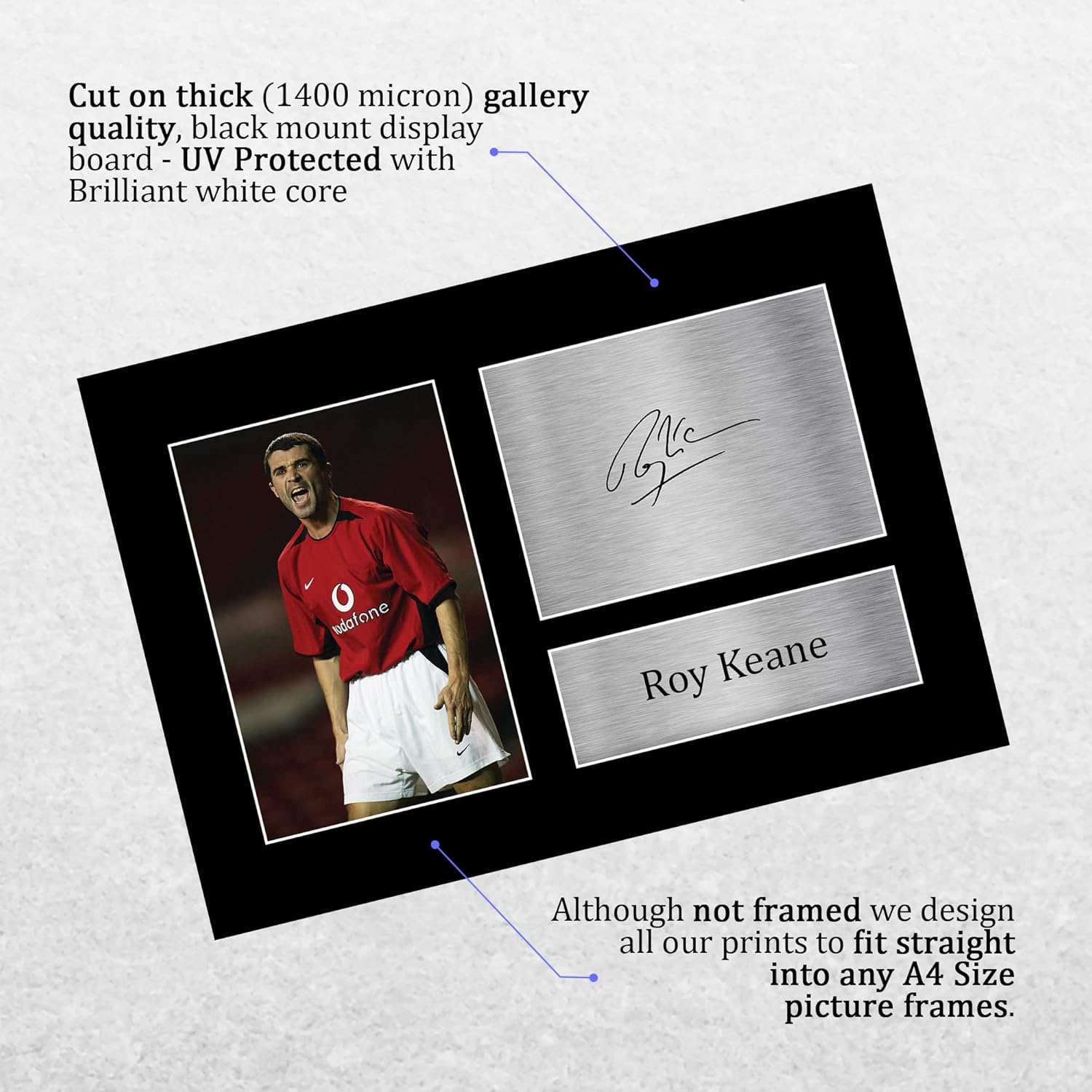Thumbnail 2 de HWC Trading Roy Keane signed A4 autograph gift photo display (printed)