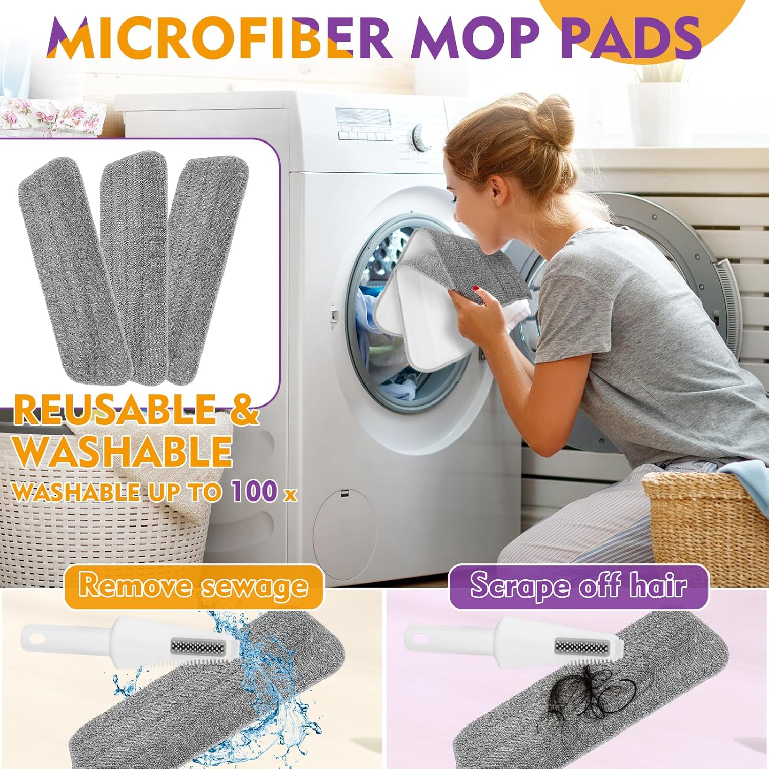 Thumbnail 6 de Spray Mop for Floor Cleaning with Washable Pads and 800 ml Refillable Bottle