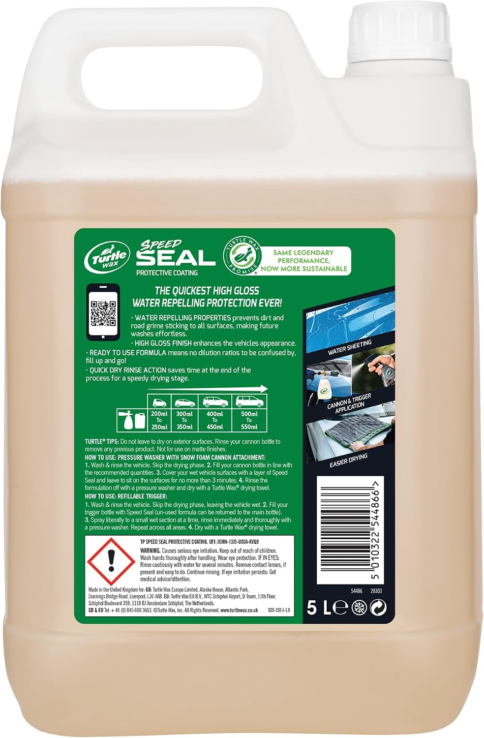Detalle de Turtle Wax Speed Seal 5L – Car Paint Sealant & Rinse Aid