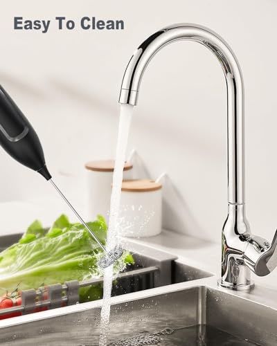 Detalle de Mousseur à Lait électrique JIMYIU – Mini fouet en acier inoxydable, moteur puissant
