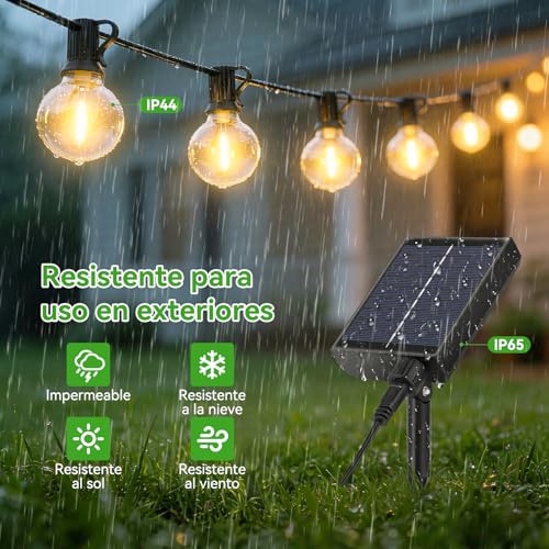 Thumbnail 3 de FGRYB Solares Guirnalda Luces Exterior Jardin 15M con Control Remoto, 20 Bombillas G40 IP65