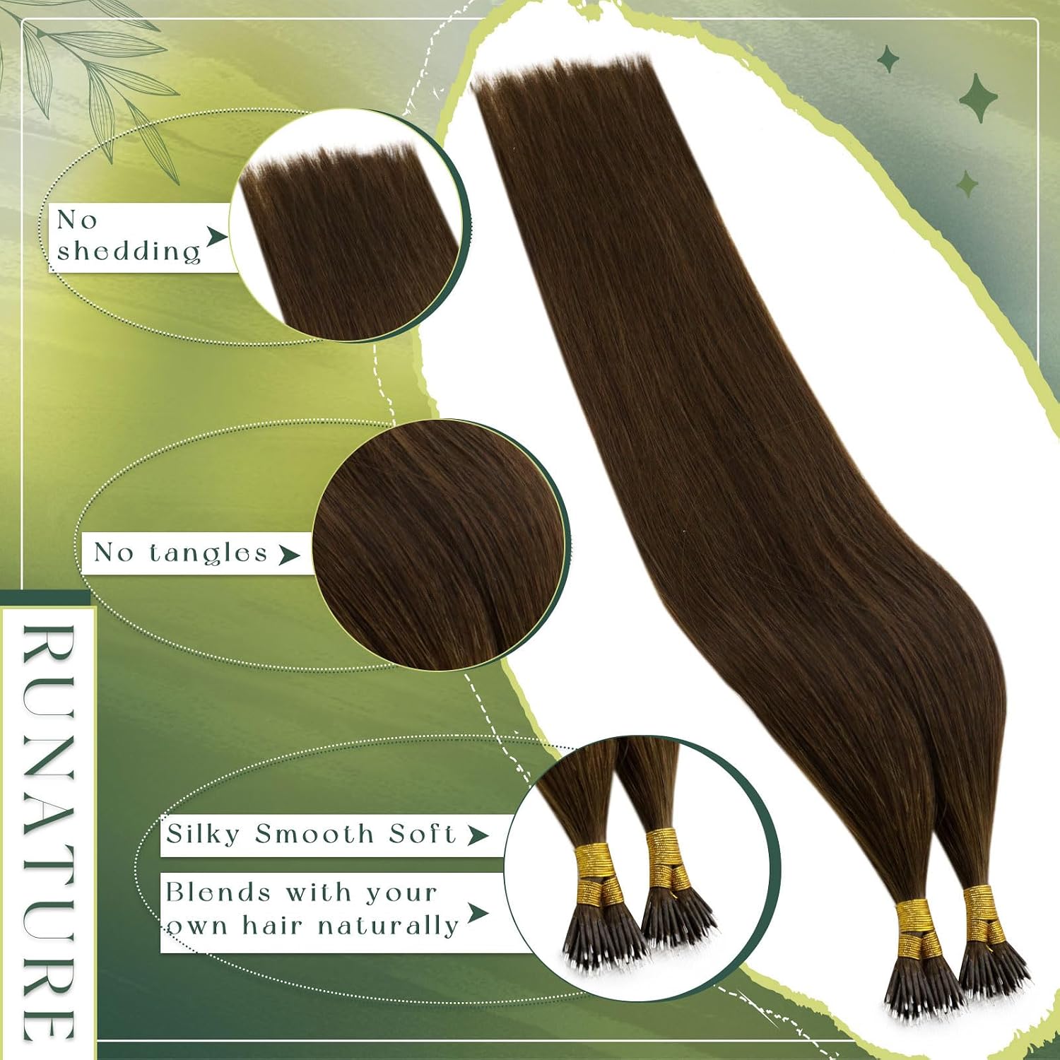 Detalle 2 de RUNATURE nano bead hair extensions, 24-inch