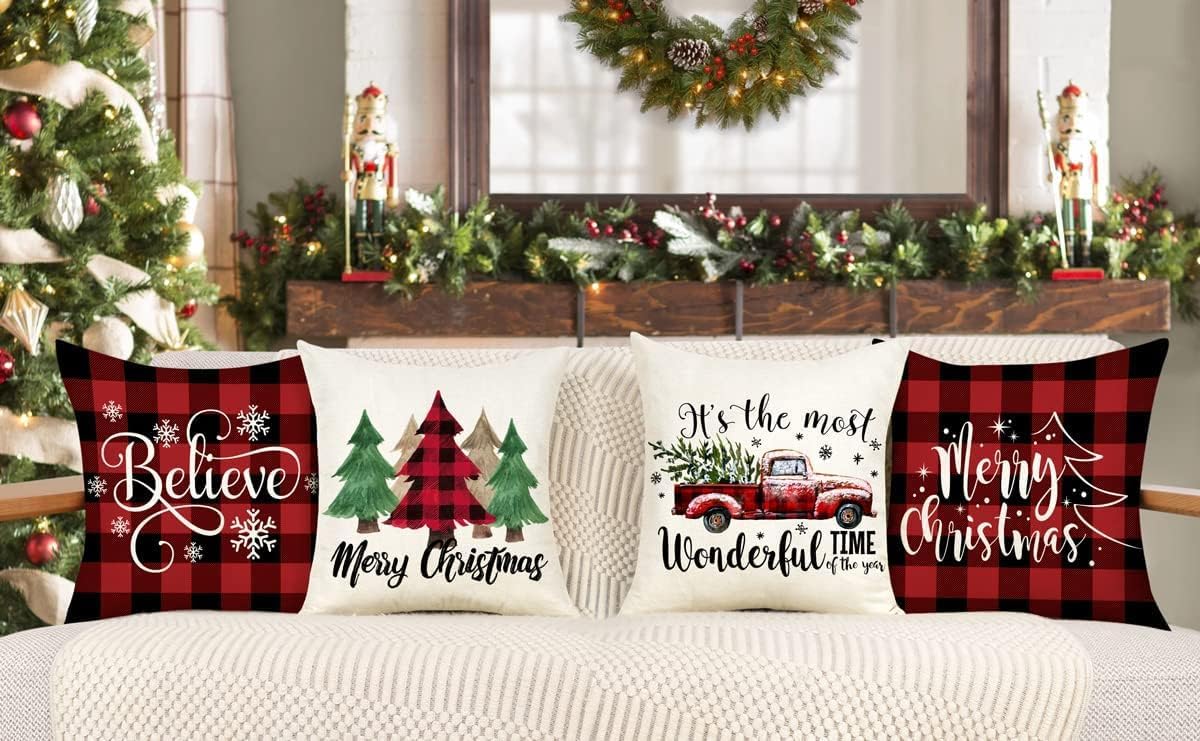 Detalle de ALINK Christmas pillow covers 18 x 18 in