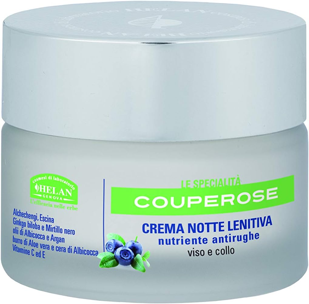 Detalle 2 de Helan COUPEROSE Crema Notte Lenitiva Nutriente Antirughe – 50 mL per viso e collo