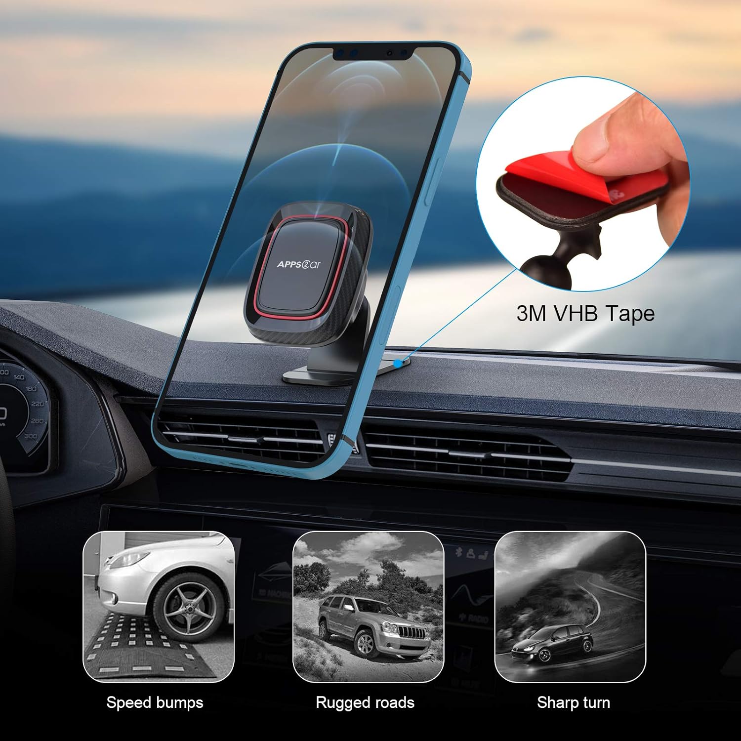 Detalle 2 de APPS2Car Magnetic Phone Mount 360°