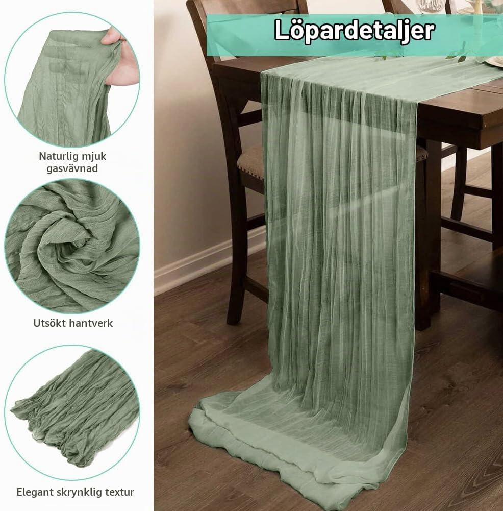 Detalle de AUAUY ostdukslöpare, 6-pack, 90 x 300 cm, salviagrön polyester