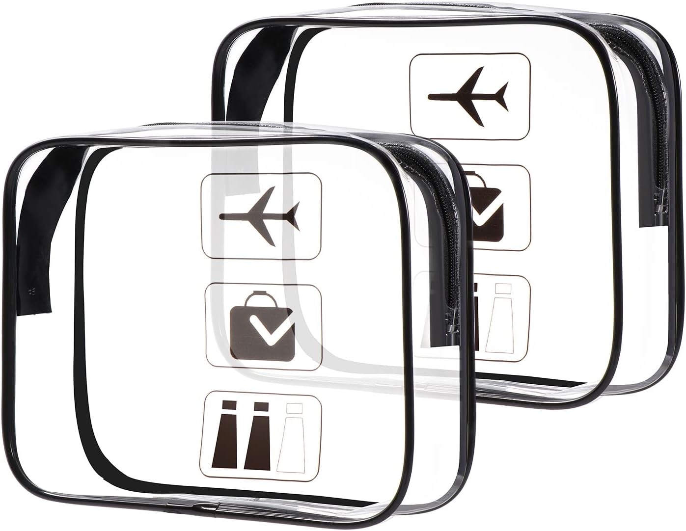 Detalle de Oderra Transparent Kulturbeutel – TSA-geprüft, 2er-Pack, 20,5 x 3 x 16 cm