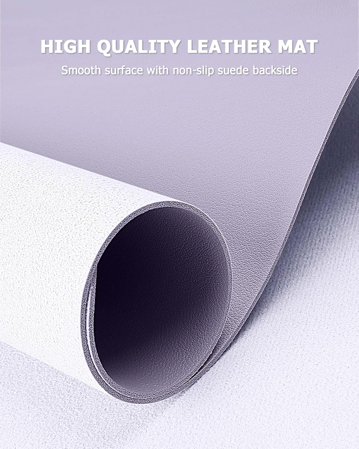 Detalle 2 de MOLMO Non-Slip Desk Mat (80 x 40 cm) – Waterproof Leather Desk Pad in Pale Purple