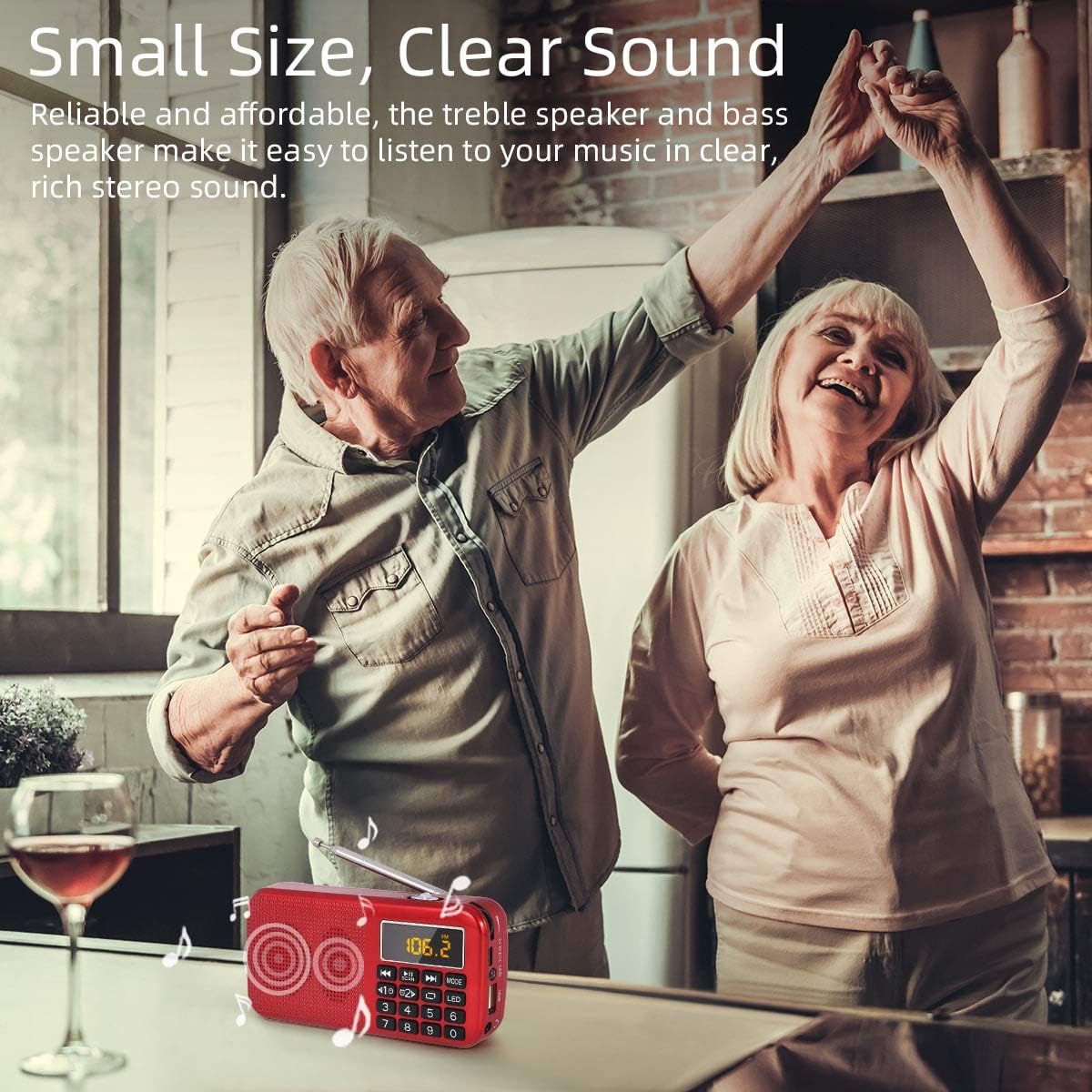 Thumbnail 4 de PRUNUS J-725 : Radio portable rechargeable avec horloge, lampe de secours et lecteur MP3