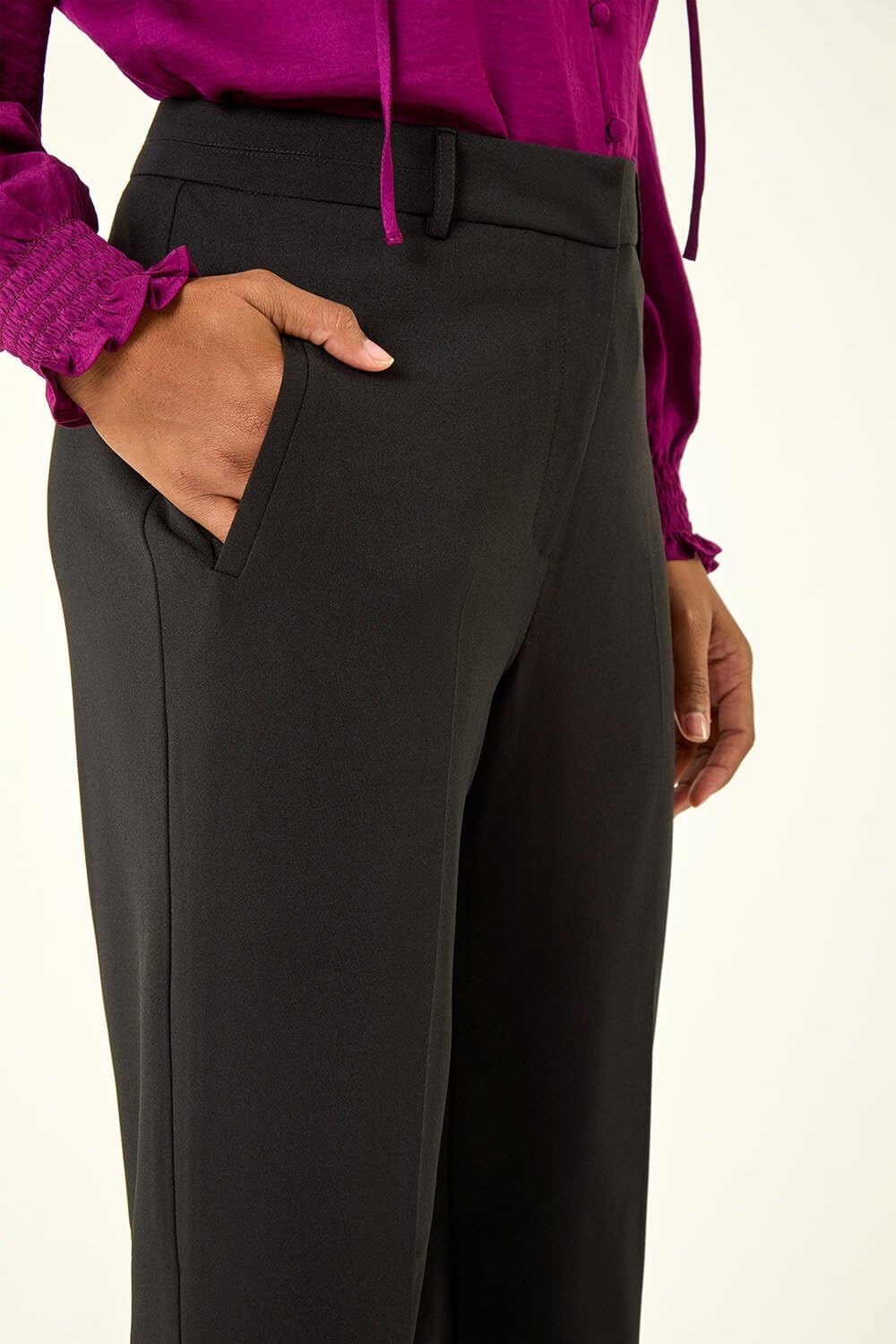 Thumbnail 4 de Roman Straight Leg Stretch Trousers for Women – Smart Workwear with High Elasticated Waist