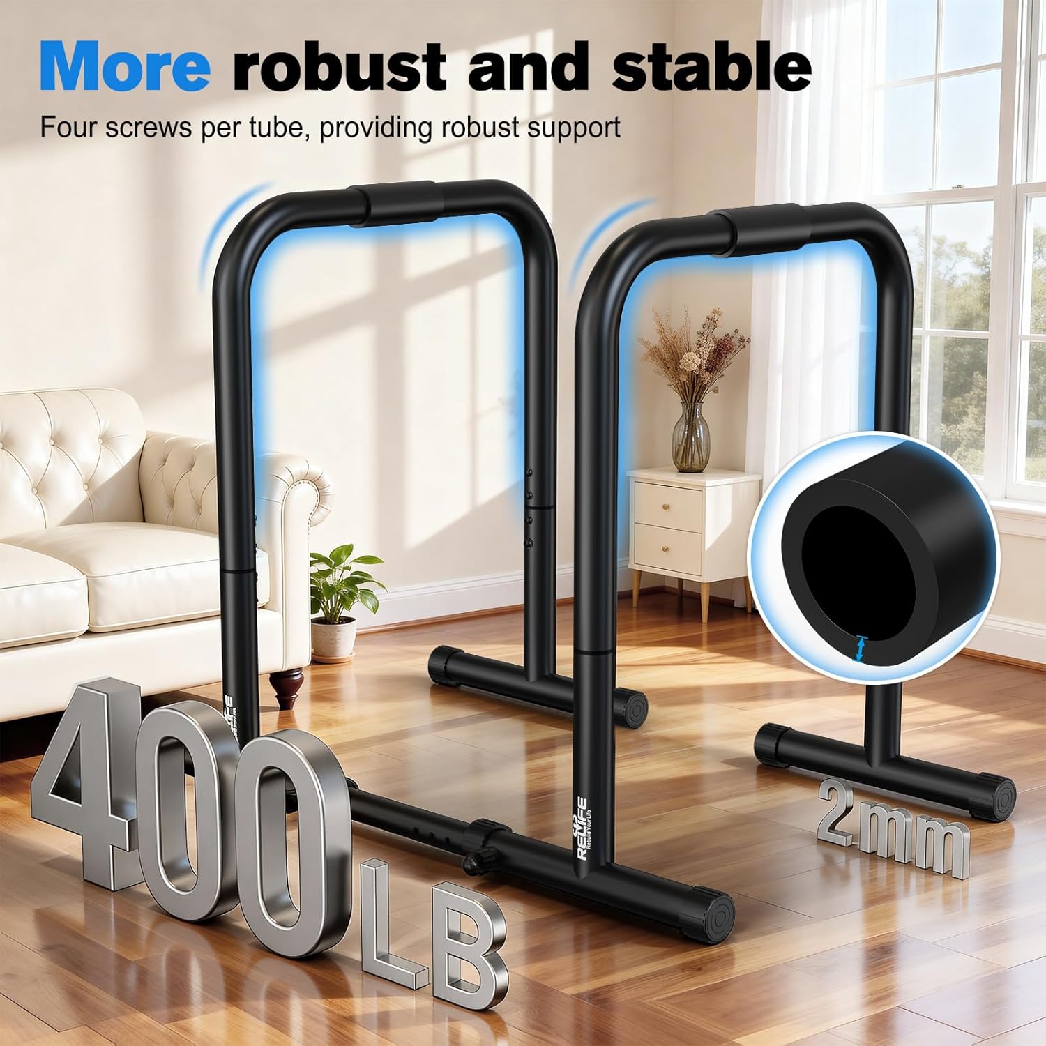 Detalle 2 de RELIFE Dip Station Fitness Stand ⚙