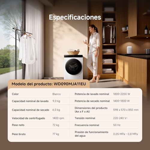 Thumbnail 10 de XIAOMI Mijia Front Load Washer Dryer Pro 9 kg / 6 kg: lavado eficiente con tambor extra grande