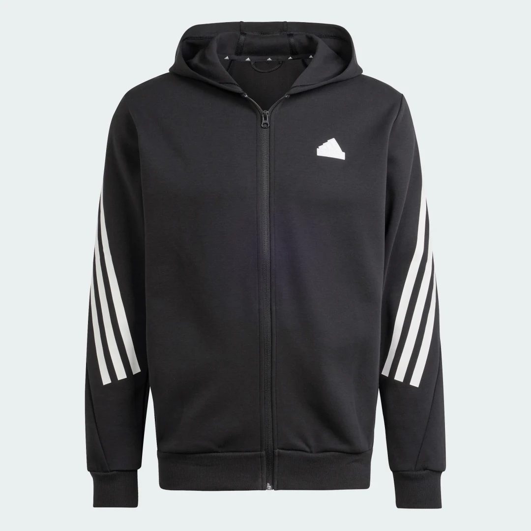 Thumbnail 3 de Chaqueta con capucha Future Icons 3 bandas de Adidas (negra)