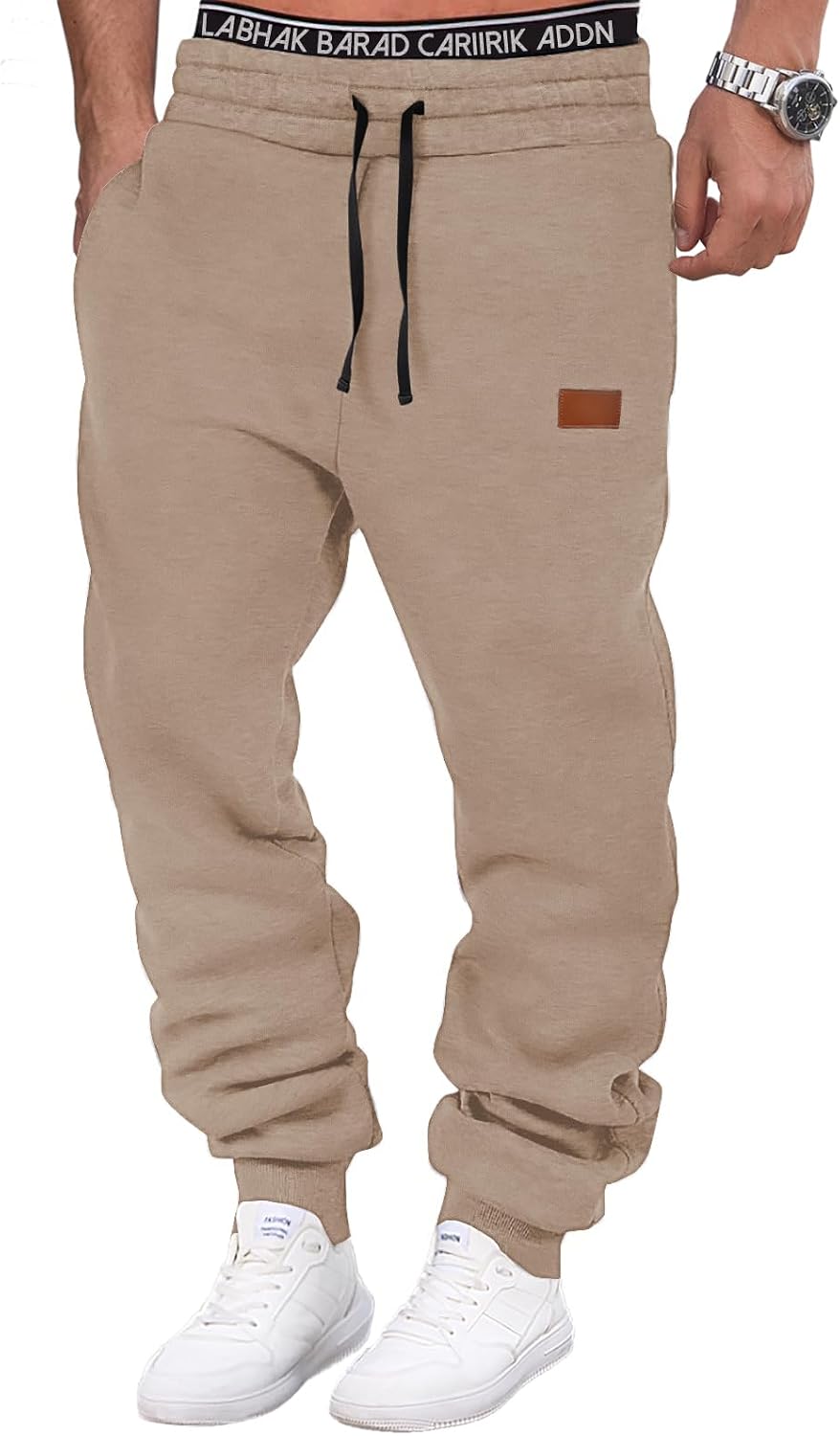 Detalle de HMIYA Herren Jogginghose aus Baumwolle mit Taschen – klassische Sweathose für Sport & Freizeit