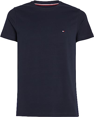 Thumbnail 4 de Tommy Hilfiger Uomo T-Shirt Maniche Corte Core Stretch Slim Fit Blu Desert Sky XXL