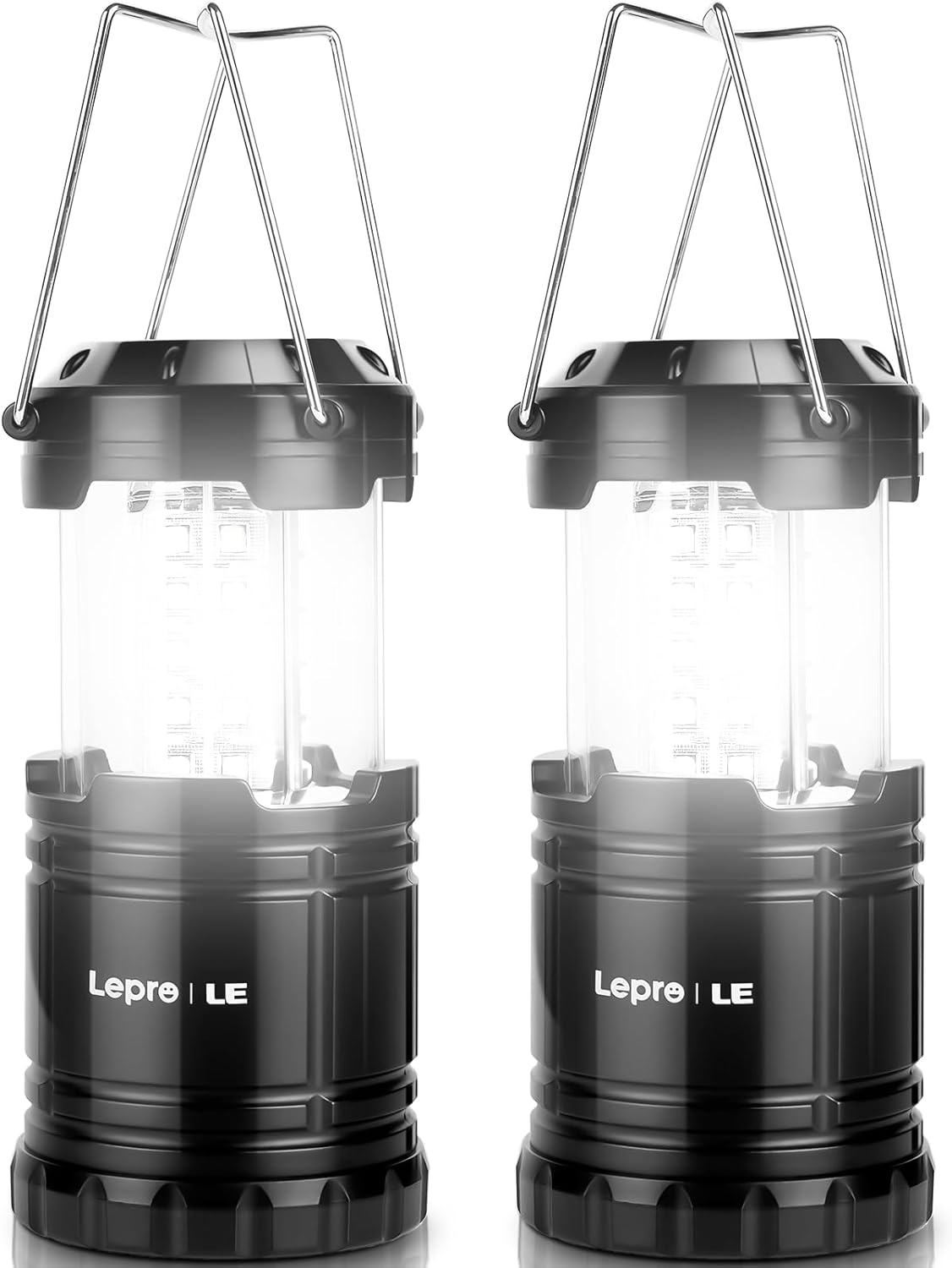 Detalle de Lepro Lampe de Camping LED Portable — Lanterne étanche à piles, lot de 2