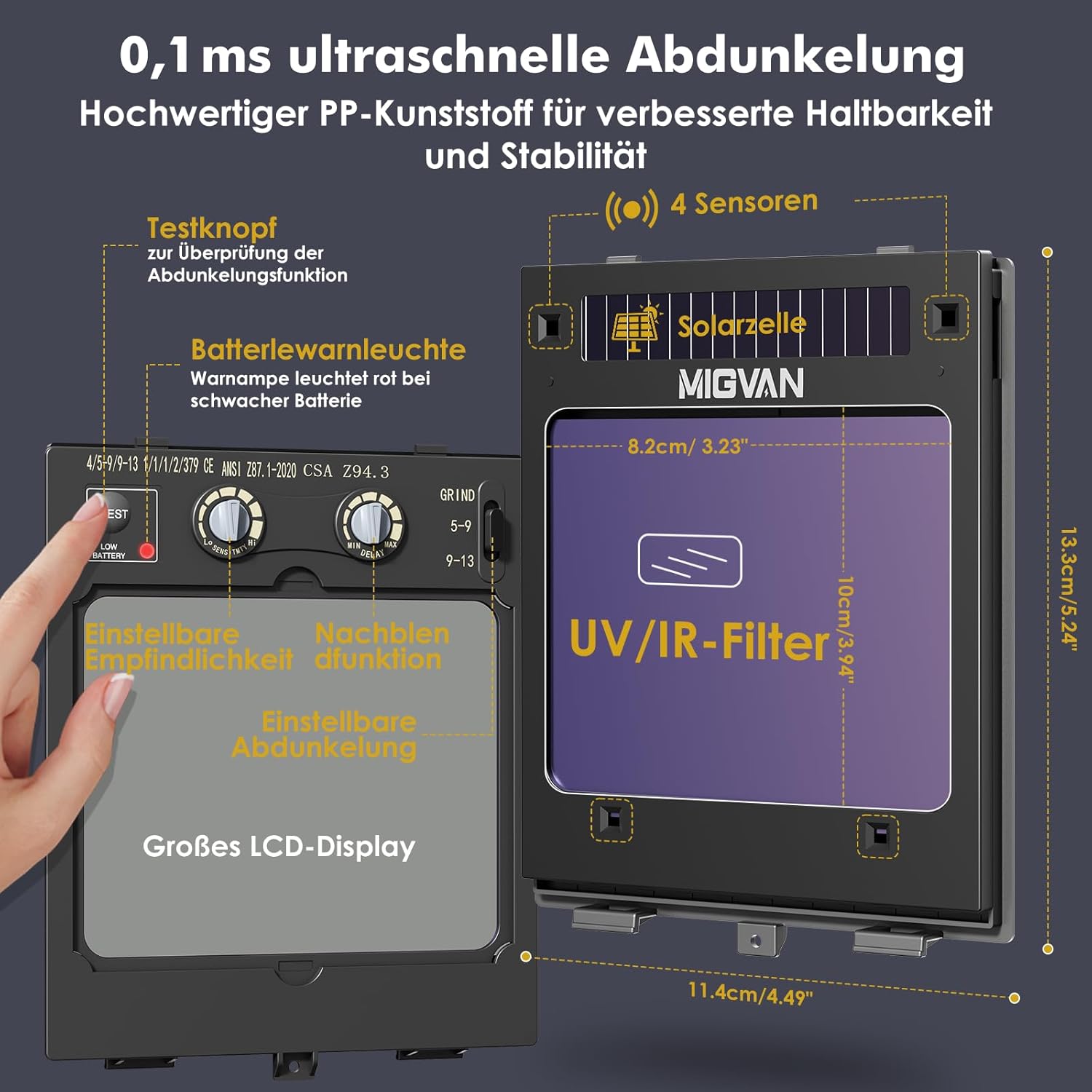 Thumbnail 5 de MIGVAN Schweißhelm 0,1 ms Automatik 🛠️