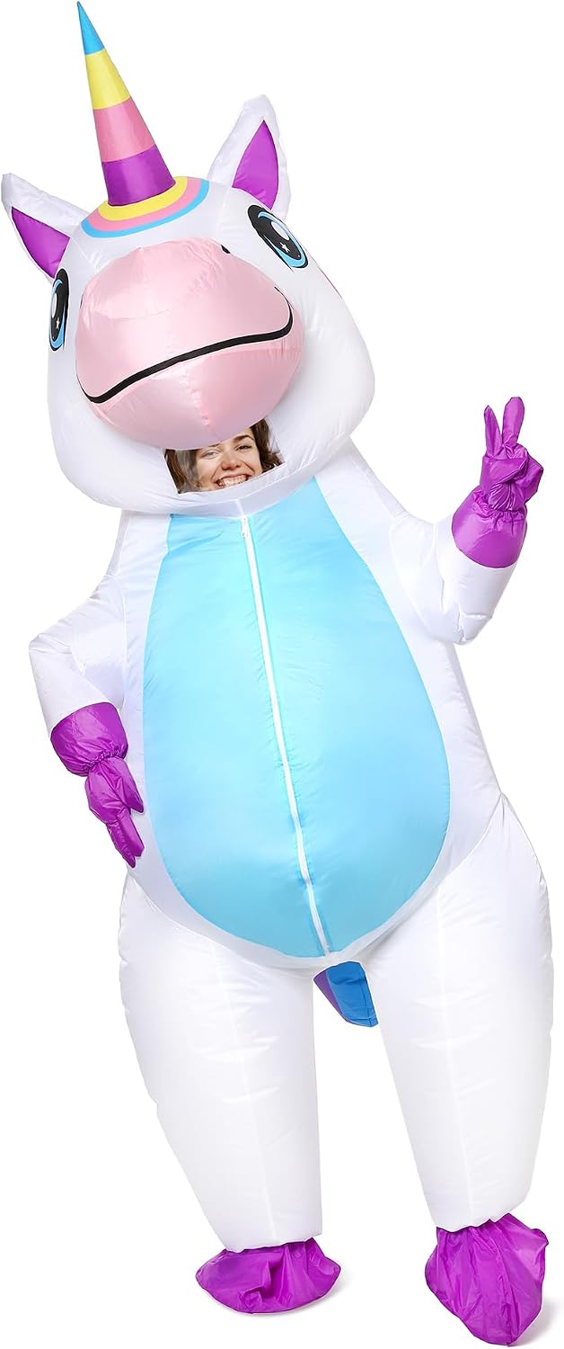 Detalle de Gootus Inflatable Unicorn Costume for Adults (Polyester) with Air-Filled Fan