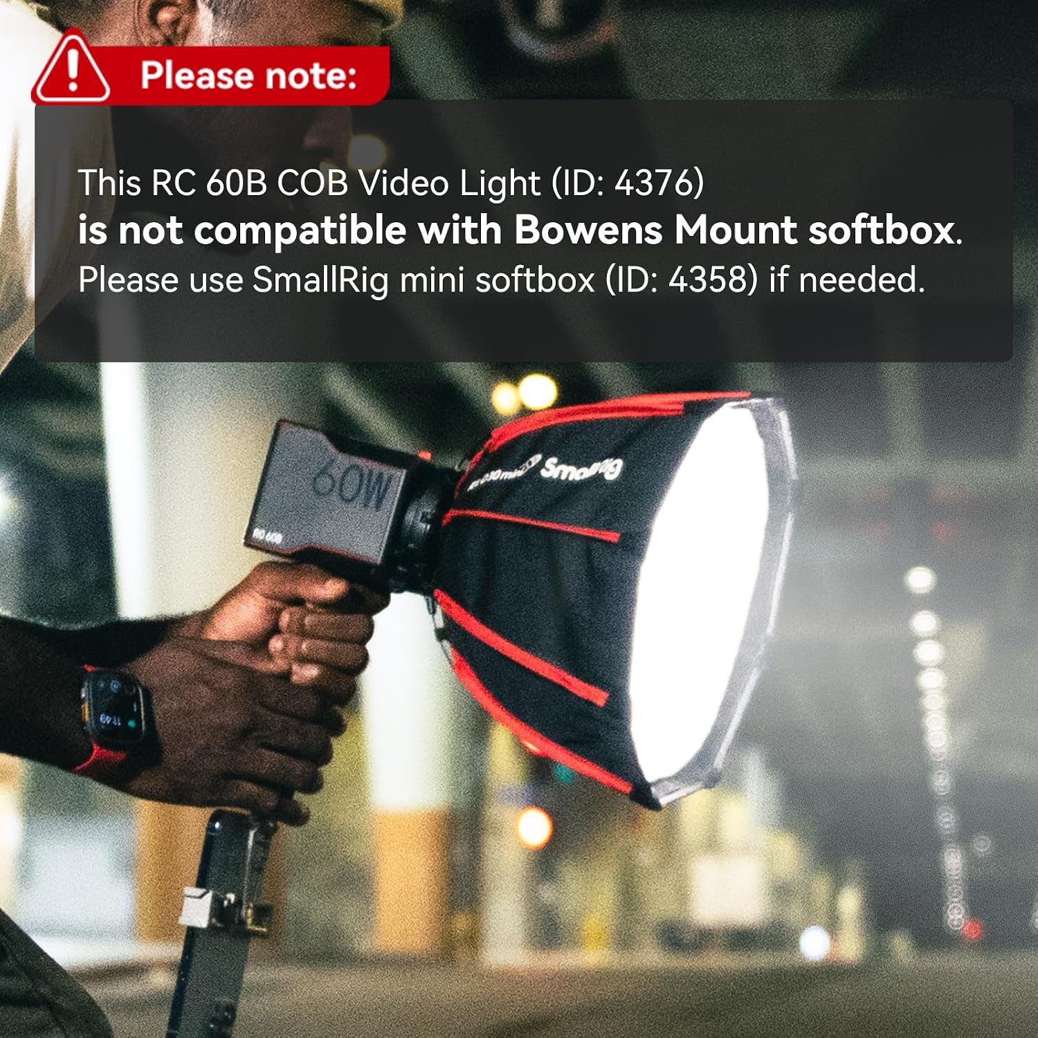 Thumbnail 2 de SmallRig RC 60B COB Video Light with Built-in 3400mAh Battery & Type-C PD Fast Charging (4376)